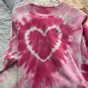 one of a kind pink heart sweatshirt urban outfitters m/l